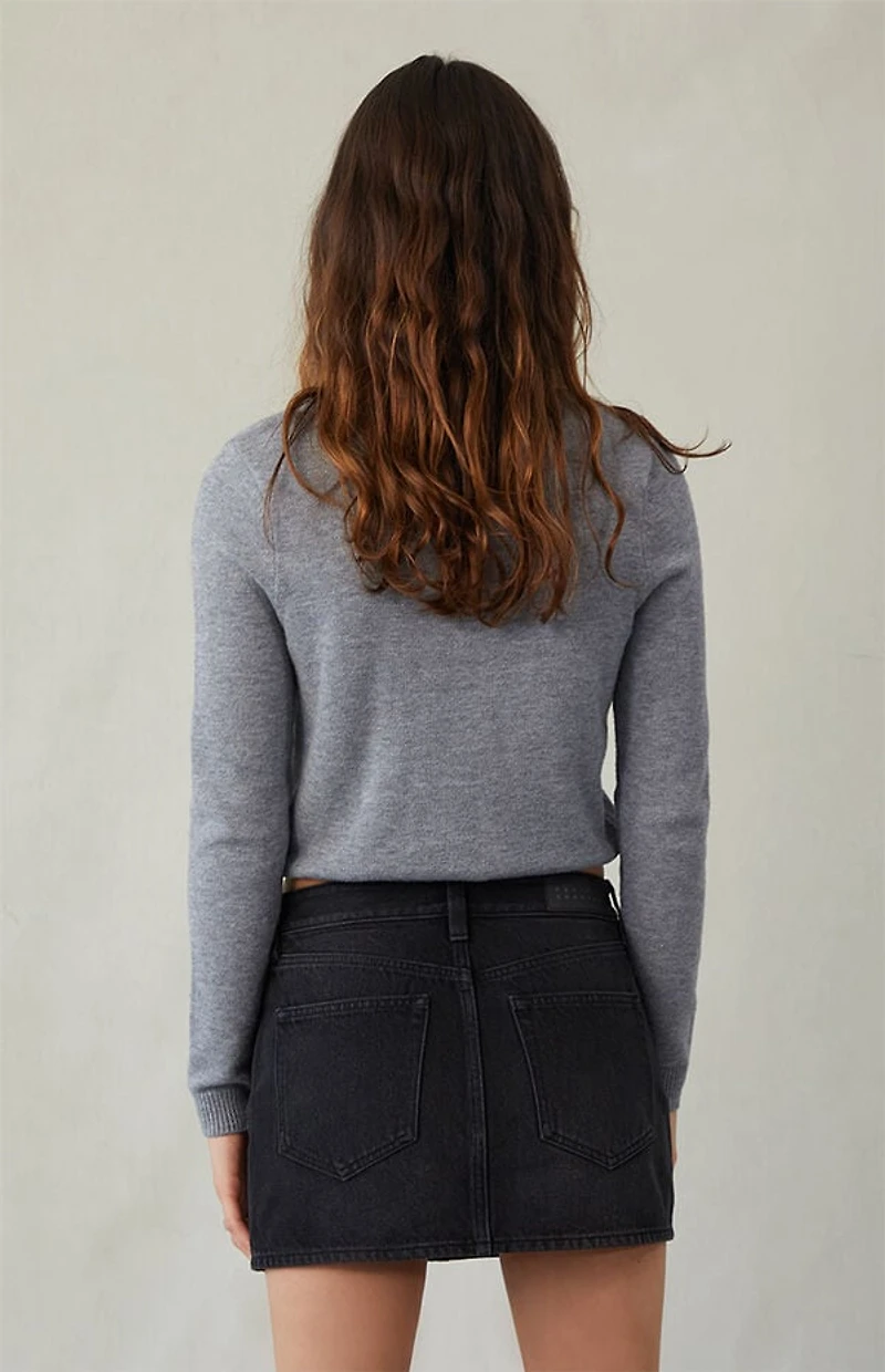 Pacsun Bella Black Mid Rise Denim Mini Skirt