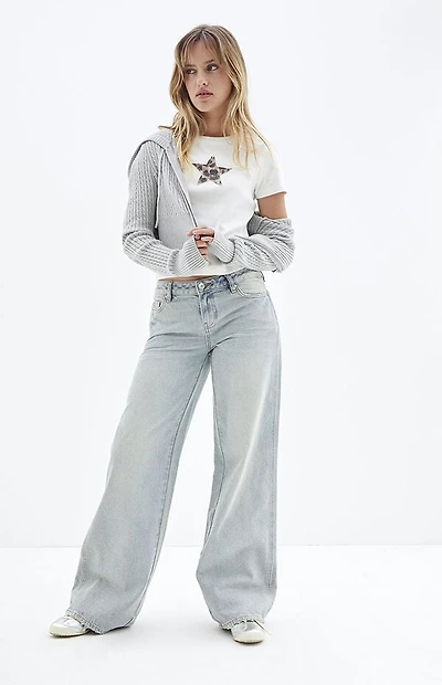 Pacsun Casey Low Rise Baggy Jeans Light Indigo Shine