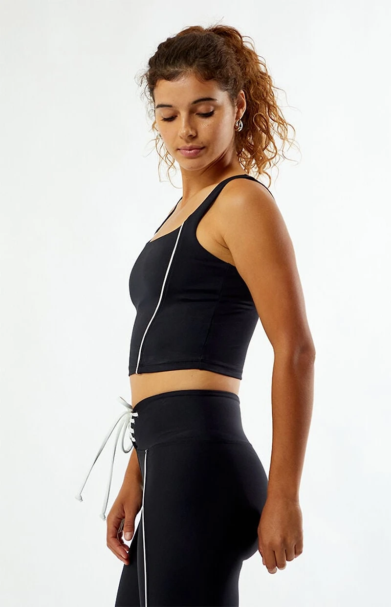 YEAR OF OURS Active Black Corset Tank Top