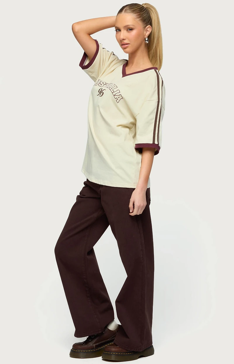 Edikted Australia 96 Contrast Oversized T-Shirt