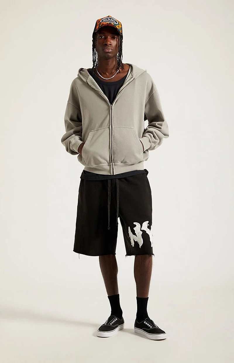 UNKNOWN NY Raw Applique Baggy Sweat Shorts