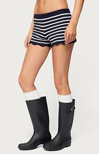 Edikted Soren Contrast Striped Knit Shorts