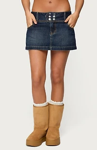 Edikted Fatama Denim Mini Skirt