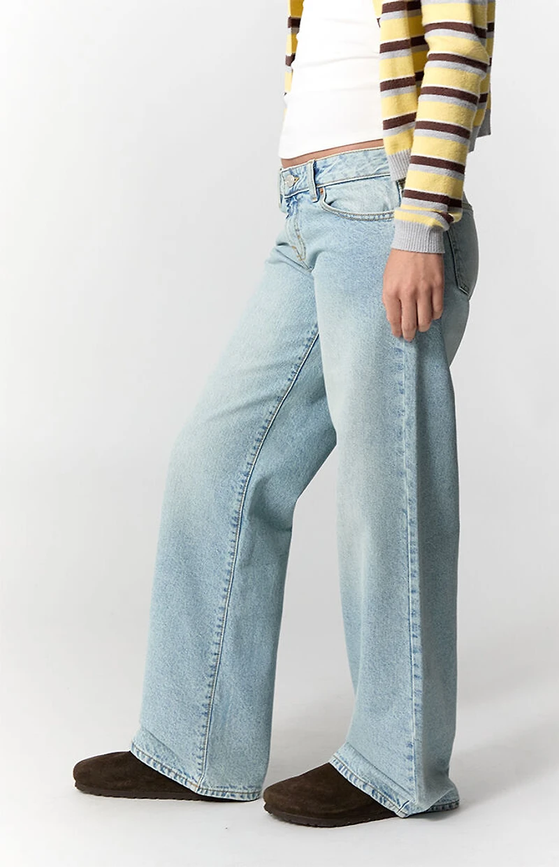 Pacsun Zoe Low Rise Girlfriend Jeans Light Blue Wash