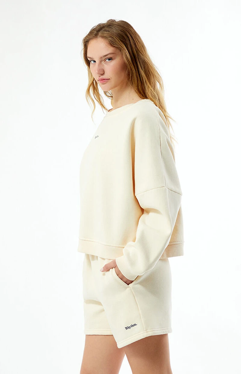 Rhythm Cream Logo Crew Neck Sweatshirt