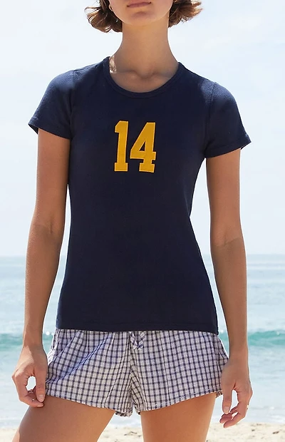 John Galt Blue Hailie 14 Embroidered T-Shirt