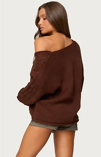 Edikted Inga Oversized Cable Knit Sweater