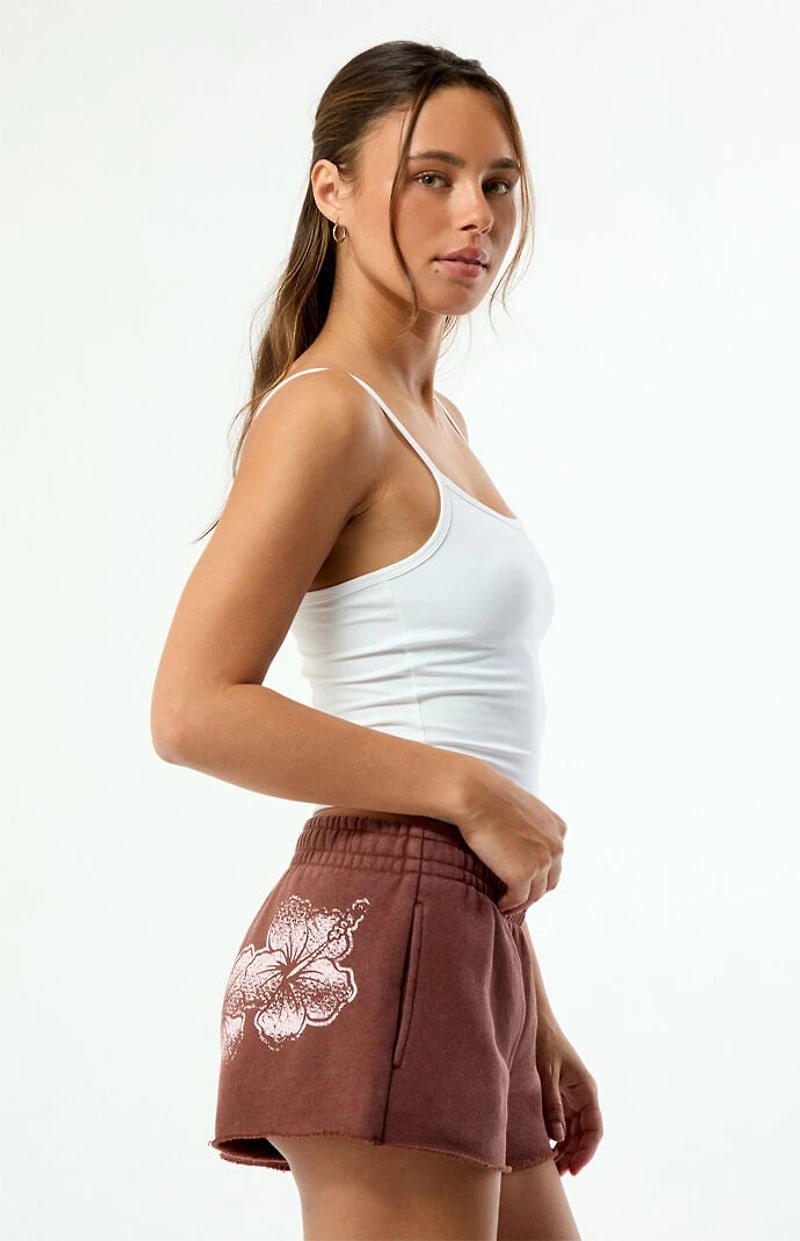 Pacsun Ultra Soft Fleece Core Hibiscus Mini Sweat Shorts