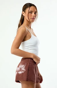 Pacsun Ultra Soft Fleece Core Hibiscus Mini Sweat Shorts