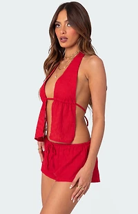 Edikted Cayenne Eyelet Split Front Top