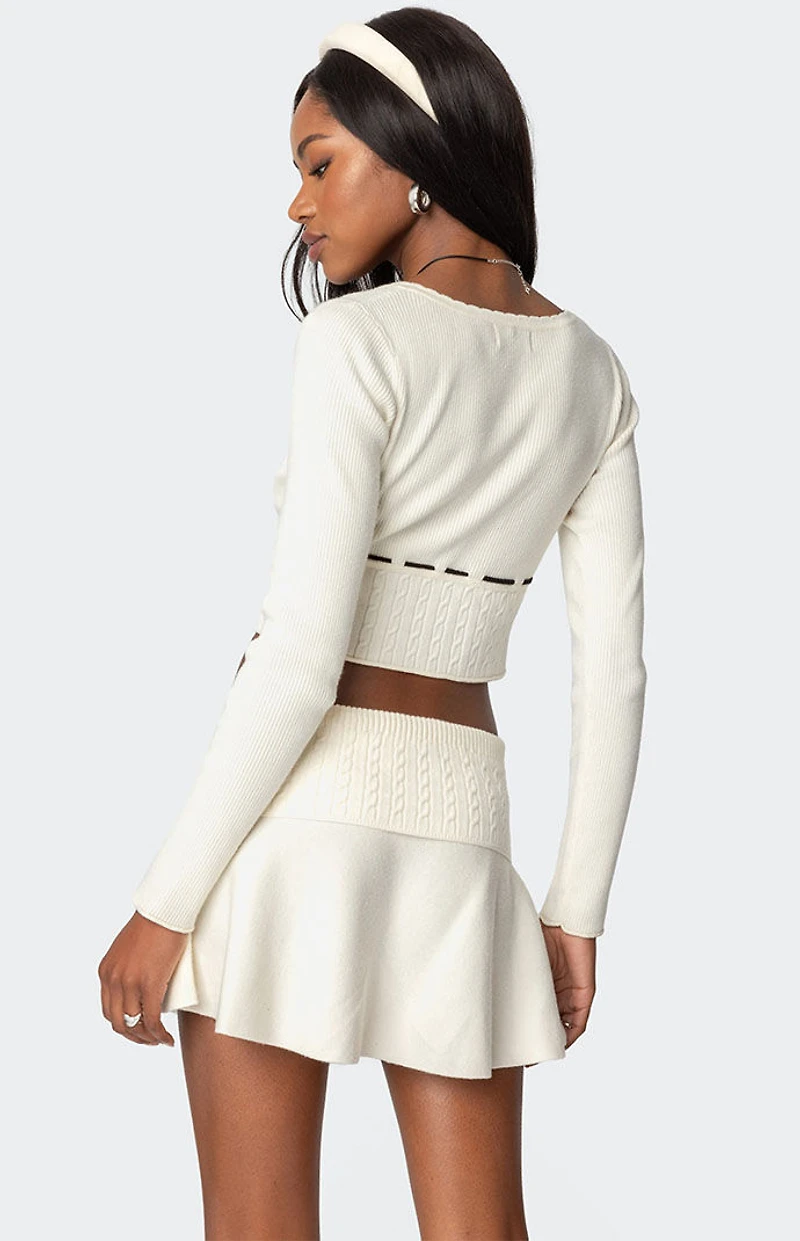 Edikted Andie Ribbon Knit Top