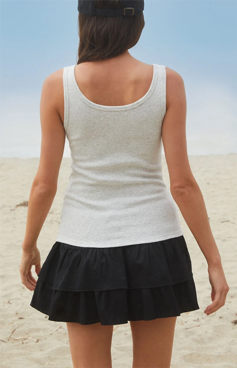 John Galt Silver Beyonca Buttoned Tank Top