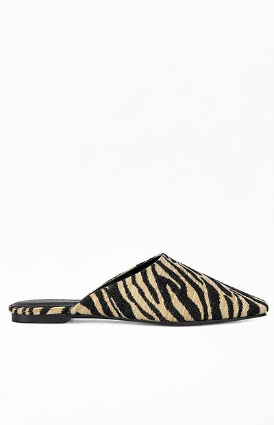 AZALEA WANG Women's Raphel Zebra Leather Flats