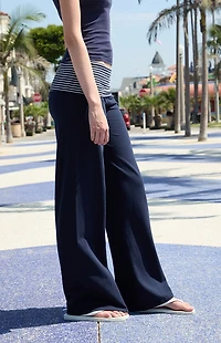 John Galt Blue & White Priscilla Flare Pants