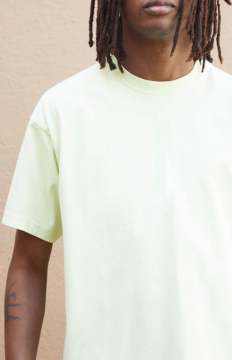 A.R.C. Pale Green Vintage Wash Heavyweight Cropped Boxy T-Shirt
