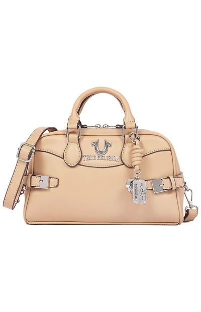 True Religion Tan Brooks Smooth Belted Sachel Bag