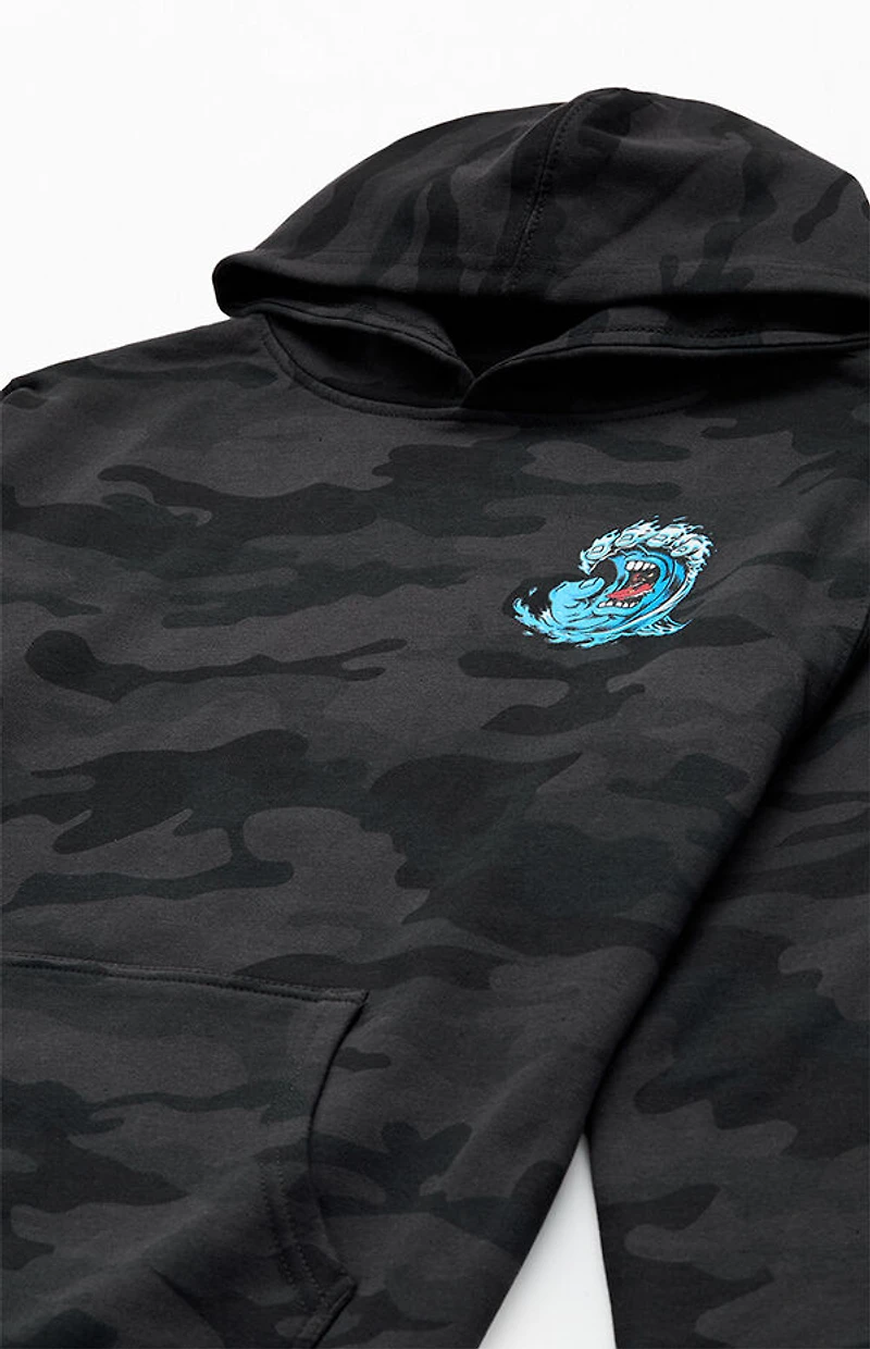 Santa Cruz Kids Black Camo Screaming Wave Hoodie