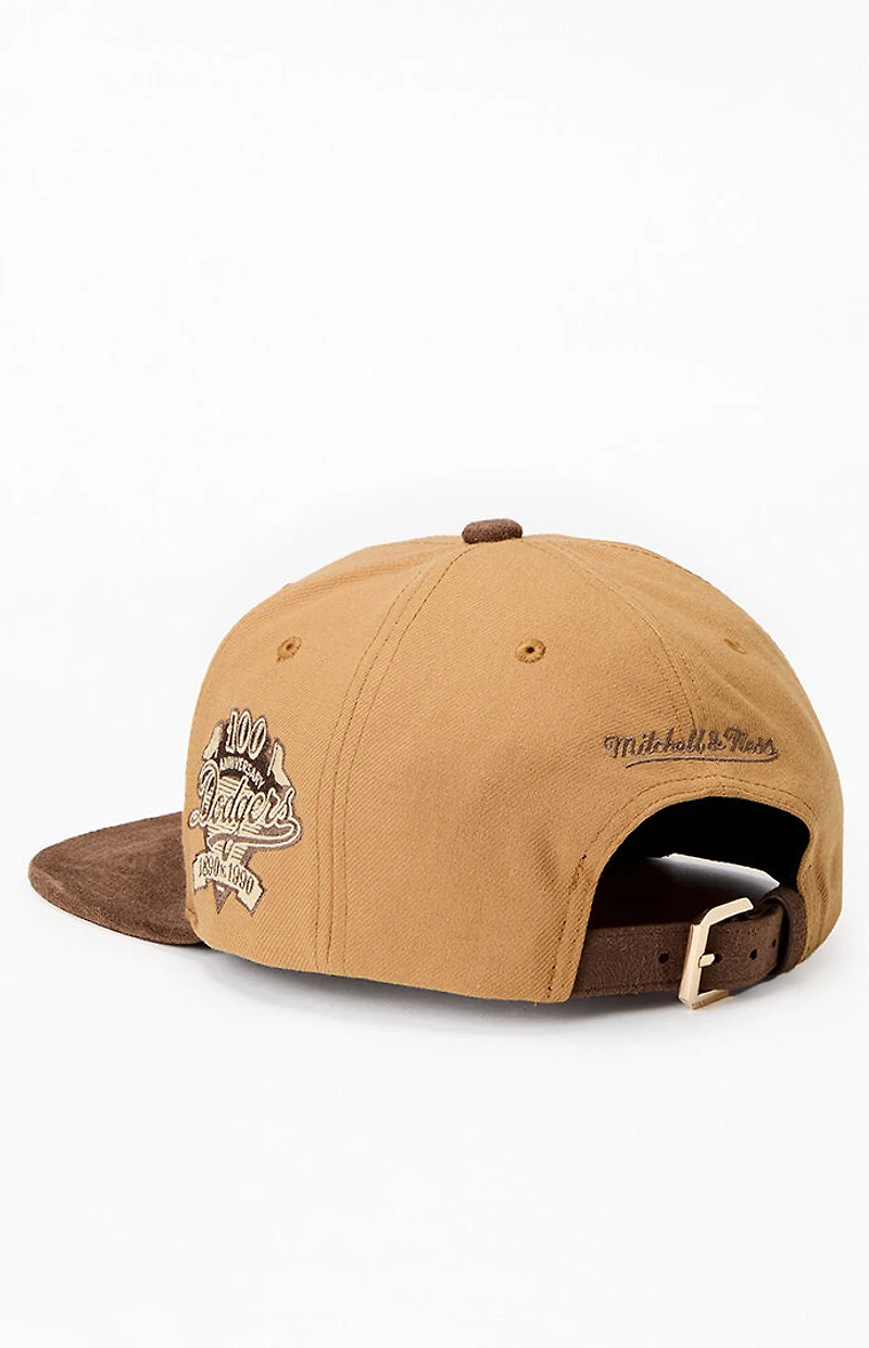 Mitchell & Ness Tan MLB LA Dodgers 100th Anniversary Strapback Hat