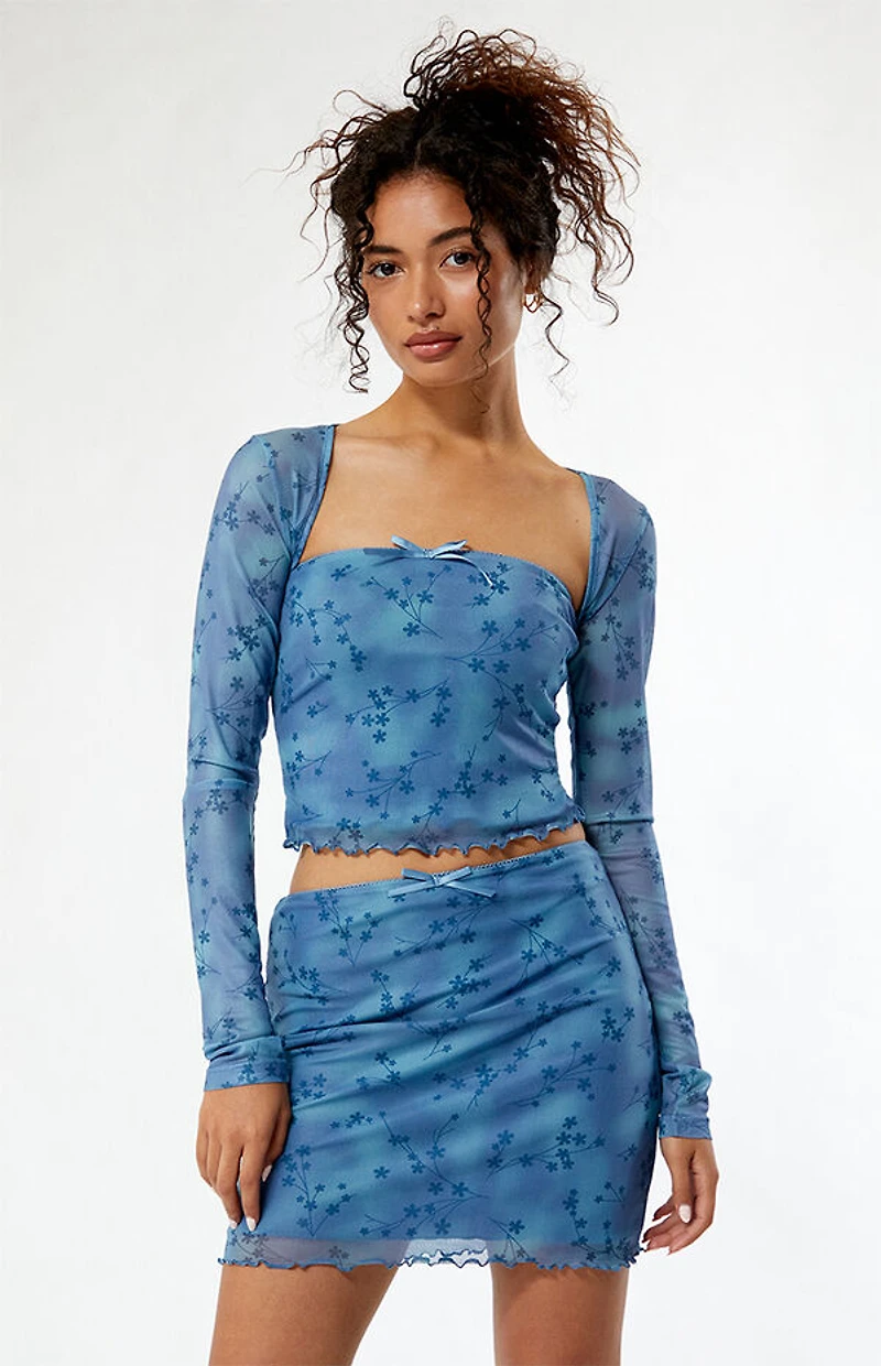 Daisy Street Mesh Off-The-Shoulder Top