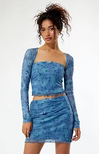 Daisy Street Mesh Off-The-Shoulder Top