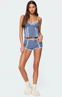 Edikted Eliane Contrast Lacey Shorts