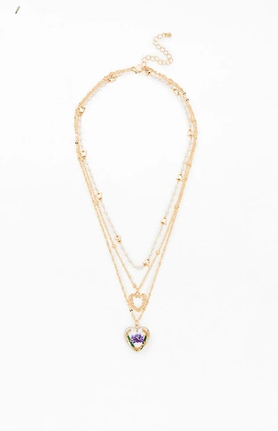 LA Hearts Fleur Layered Necklace