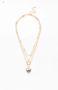 LA Hearts Fleur Layered Necklace