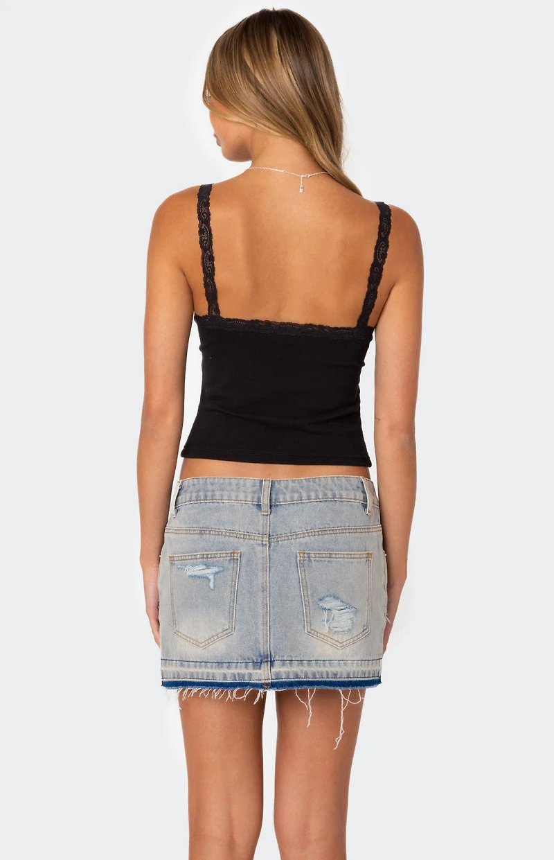 Edikted Amilia Lace Trim Tank Top