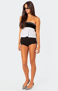 Edikted Rena Ribbed Peplum Tube Top