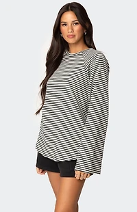 Edikted Stripey Oversized Bell Sleeve Top