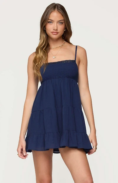 Edikted Calley Scrunchy Tiered Mini Dress