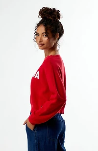 HYPE & VICE Georgia Bulldogs Ivy Knit Cropped Sweater