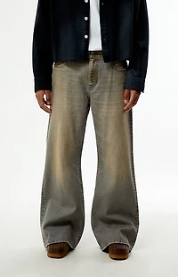 Pacsun Bennett Baggy Flare Jeans Gray Tint
