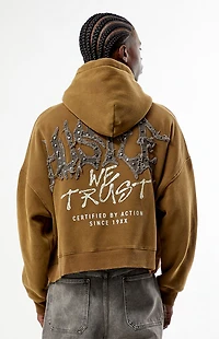 Pacsun Hustle Applique Cropped Hoodie