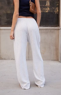 John Galt White & Purple Floral Anastasia Tie Sweatpants