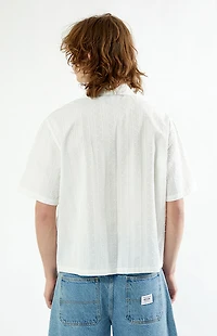 Pacsun White Pointelle Oversized Camp Shirt