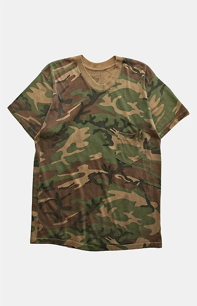 PS VINTAGE 80s Camo V-Neck Top