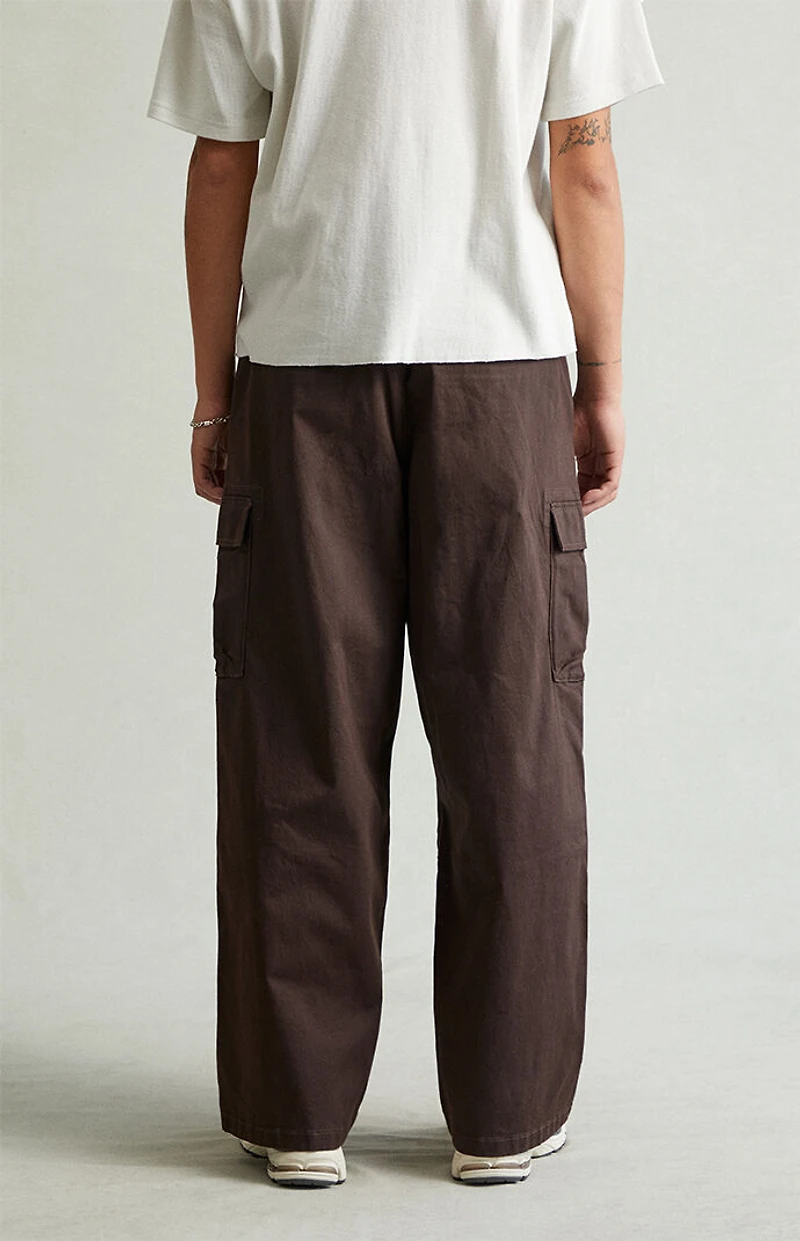 Pacsun Ryder Ultra Baggy Cargo Pants Stretch Brown