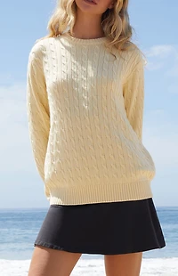 John Galt Yellow Cable Knit Sweater