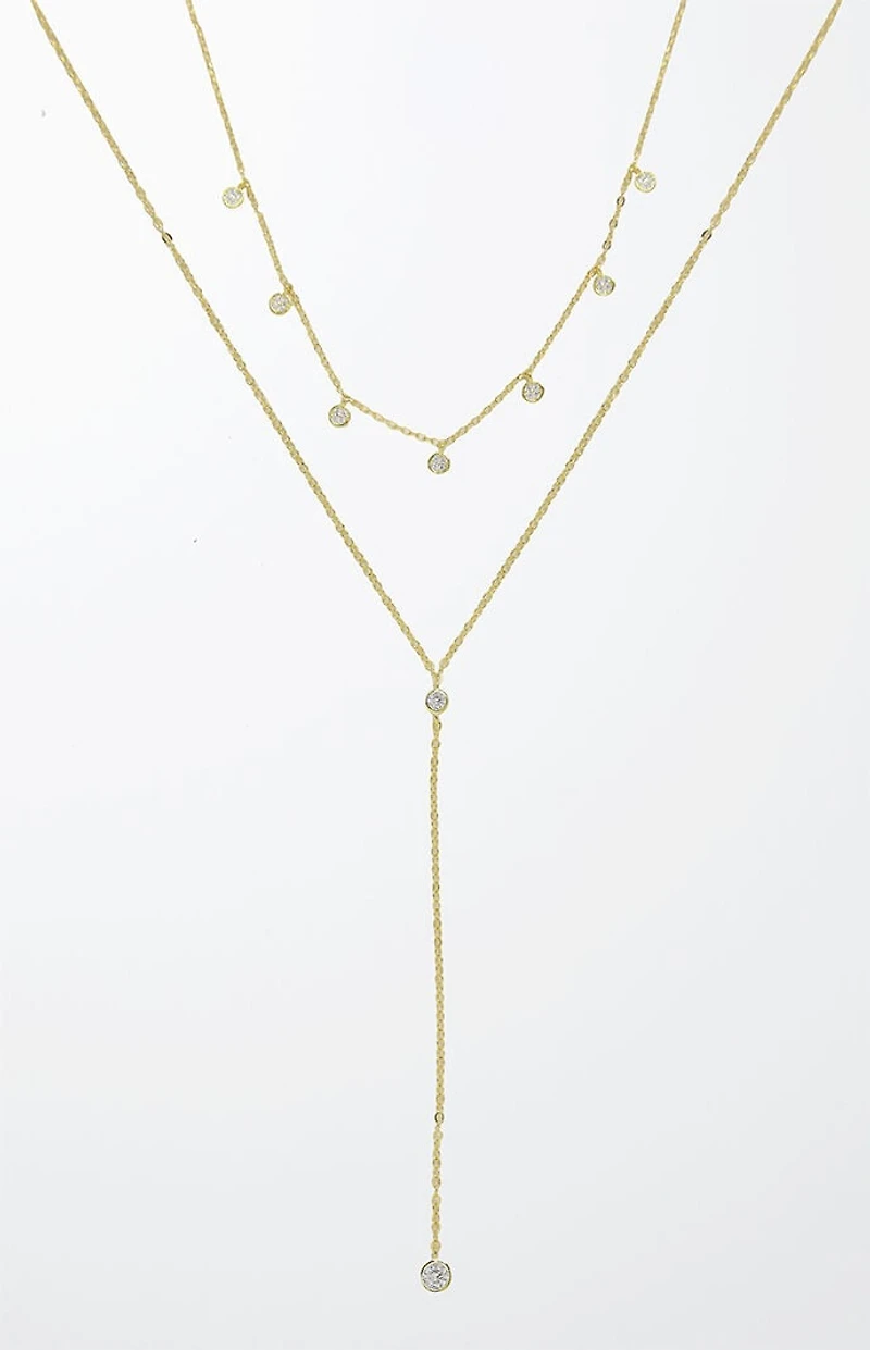 Ettika Simplistic Crystal Layered Necklace