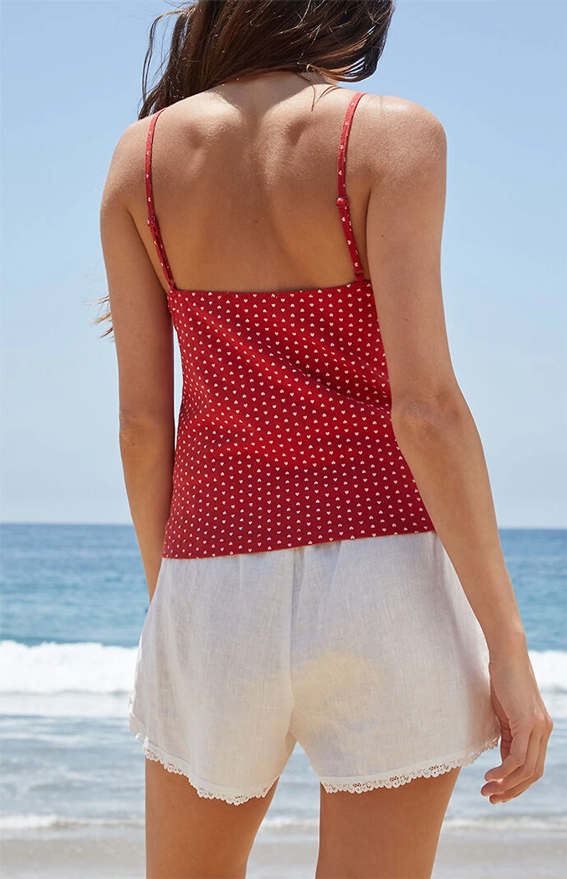 John Galt Red Heart Tiffany Tank Top