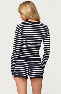 Edikted Soren Contrast Striped Knit Cardigan