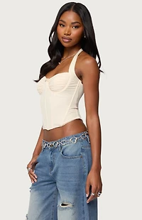 Edikted Abigail Ruched Halter Corset