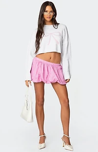 Edikted Knit Bow Cropped Sweater