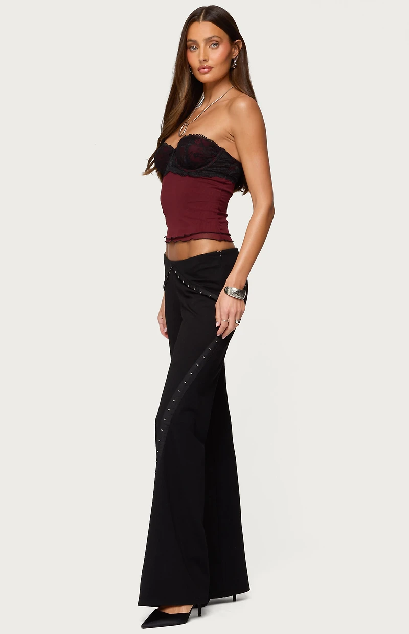 Edikted Contrast Lacey Mesh Bra Top