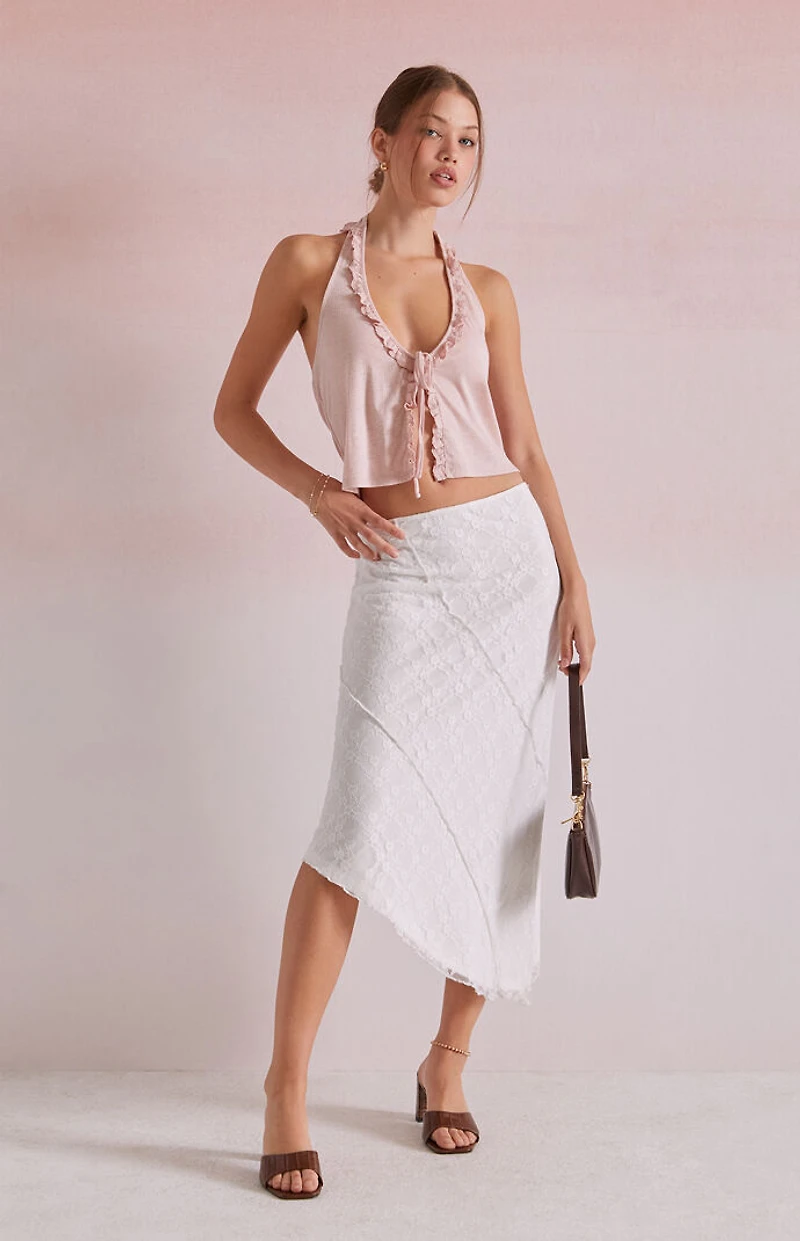 Beverly and Beck Hailey Trim Halter Tank Top