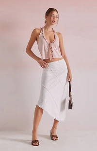 Beverly and Beck Hailey Trim Halter Tank Top