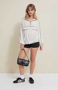 PAC 1980 Active Ivory Half Zip Windbreaker Track Jacket