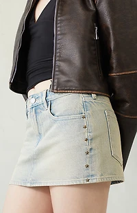 Pacsun Lara Light Indigo Tinted Low Rise Denim Mini Skirt