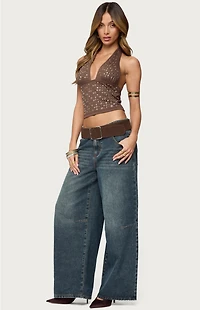 Edikted Santi Low Rise Wide Leg Jeans